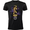 Crazy For Rock T-Shirt Tupac Shakur. Maglietta Rapper 2 Pac Ufficiale. Maglia Ufficiale Hip Hop. Unisex. Nera Viola. Adulto Ragazzo. (XXL)
