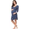 Italian Fashion Camicia da Notte Parto Ospedale | Vestaglia Donna Ospedale | Camicia da Notte Parto | Pigiama Premaman con Bottoni | Vestiti Premaman S-XXL