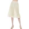 BEAUTELICATE Sottogonna Donna Cotone Lunga Corta Antistatico Mezza Gonna per Donna con Volant Sottoveste Vita Elastica S-2XL (Beige - 65cm, M)