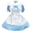 YOSUWOAI Anime French Maid Dress Kawaii Lolita Abiti Maid Dress Cosplay Costume Carnevale Halloween Carnevale Principessa Mini Abito Stile Giapponese Classico Vestito da cameriera, Z02 blu., L