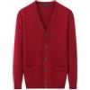 ZMNKH Uomo 100% Cashmere Cardigan Maglia Giacca Collo a V Bottone Maglieria Capispalla Pullover con Tasche