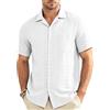 Casey Kevin Camicia Uomo Maniche Corte Estiva Manica Corta Tessuto a Maglia Traspirante Camicia Casual per Estiva Beach Spiaggia