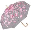 PERLETTI GREEN Ombrello Lungo Donna Pioggia Ecosostenibile Tessuto Riciclato Automatico - Manico in Legno Biodegradabile - Ombrello Classico Antivento Ecologico - Diametro 102 cm (Fiori di Pesco)