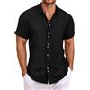CEWIFO Camicie Lino Uomo Estive Robe di Manica Lunga T-Shirt Maglietta per Particolari Mezze Maniche Magliette Corta Inter Azzurra