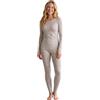 LAPASA 100% Lana Merino Set Termico Intimo Donna Leggero Strato Base Maglia a Maniche Lunghe e Pantaloni Lunghi L58 Grigio Chiaro S