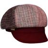 Seeberger Berretto Newsboy Lanvesta Patchwork Donna - Cappellino da Berretti con Visiera Visiera, Fodera, Fodera Inverno Autunno/Inverno - Taglia Unica Rosso Scuro