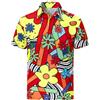 COSAVOROCK Polo Hippie Anni 70 Uomo Costume Hippy Anni 60 Floreale T Shirt, Multicolore, XXL