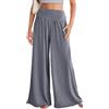 SEAUR Pantaloni Palazzo Donna Lunghi Pantaloni Danza Danza del Ventre Pilates Yoga Pantaloni Larghi Gamba Larga Pantaloni Estivi Morbidi Pantaloni Tempo Libero S-XXL, grigio., XL
