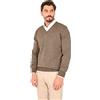 Ciabalù Maglione Uomo Invernale in Lana Merinos Made in Italy Regular Fit Taglie Forti Pullover Scollo a V