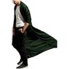 Generic Cardigan da uomo leggero Ruffle Shawl Collar Cardigan Open Front Long Length Drape Cape Overcoat Cappotto Lungo Casual Cappotto Lungo Cappotto Cappotto Lungo Moda Top Sottile Trench Coat, verde,