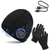 TAGVO Bluetooth V5.0 Beanie con Guanti Touchscreen Set, Inverno Caldo Lavorato a Maglia Senza Fili Bluetooth Cuffia Musica Cappello per Corsa Sci Escursionismo, Regalo di Natale