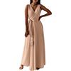 pvucpot Vestiti da Cerimonia da Donna Alta Elasticità Scollo a V Linea ad A Stile Impero,Vestito Casual da Donna Abiti Avvolgenti Dress,Abito Elegante Donna Matrimonio Comfy