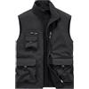 Cexiakong Gilet invernale da uomo, foderato, in pile, interno caldo, senza maniche, per autunno e inverno, per il tempo libero, multi tasche, per attività all'aria aperta, per lavoro, pesca, tinta