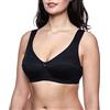 frugue Reggiseno Senza Ferretto Cotone 100% Taglie Forti Contenitivo Donna Nero IT 6G