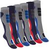 Footstar - Calzini termici per bambini, calze al ginocchio per l'outdoor (6 paia) Calzini invernali colorati, 31-34