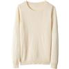 Chanyarn Donna Maglione 100% Lana Merino Autunno Inverno Caldo Girocollo a Maniche Lunghe Maglione Lavorato a Maglia (Beige,L)