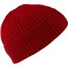ENEA CASHMERE Berretto a Coste 100% Lana Merinos Extrafine, Made in Italy, Cappello Invernale Unisex, Taglia Unica (IT, Testo, Taglia Unica, Rosso)