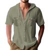 CEWIFO Shirts for Men Funky Camicia in Flanella Invernale Felpa Uomo Scollo a V Maglietta Attillata Stile Bohemien Hippy T-Shirt Maniche Lunghe