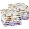 HOULIFE - Fazzoletti da donna con stampa floreale vintage stile anni '60, in morbido cotone, colorati, 35 cm x 35 cm