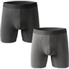 Generic Mens inverno pile foderato caldo gamba lunga boxer slip, biancheria intima in pile corpo mens sport pantaloncini termici, 2 pezzi A, M