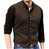 Solovedress Gilet da uomo, vintage, classico, in lana, formale, vestibilità regolare, per matrimoni