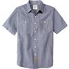 Dubinik® Camicia Uomo Maniche Corte in Chambray Cotone Leggero vestibilità Regular Due Tasche Stile Urban Casual Grigio S