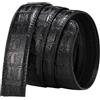 Tingyilan Cintura da uomo con motivo a coccodrillo senza fibbia 3,5 cm cinture in pelle cinghia di ricambio cintura classica,Nero,110cm