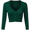Aottori Coprispalle Donna Cardigan Corto Verde XL