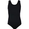 Aquarti Costume Piscina Bambina - Costume Intero Bambina con Racerback, Resistente al Cloro, Jacquard a Pois Nero, 140