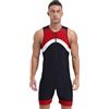 Loodgao Uomo Senza Maniche Intero Rash Guard Costume da Bagno Protezione Solare Body da Surf Ciclismo Canottaggio Wrestling Singlets Rosso 3XL
