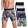 Expertoftio Boxer da uomo in cotone con cucitura interna da 15,2 cm, boxer da uomo in cotone, confezione multipla, 4: Motivo a foglia, L