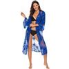 Shuanghao Vestito Kimono Pareo Copricostume Mi Bolero Coprispalle Caftano Pareo da Donna Mare Pizzo Bianco Nero Elegante Estivo Estate Donna Cerimonia Sexy Curvy Taglie Forti Lungo Cardigan