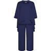 Hanna Nikole Completo da sera in chiffon taglie forti da donna Set cocktail party festivo elegante set 2 pezzi girocollo maniche corte e pantaloni a vita alta tuta due pezzi, blu navy, 22 Plus
