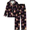 Generico Pigiama Personalizzato Uomo Donna Set con Foto in Seta 2 Pezzi con Top Aperto Davanti e Pantaloni Pigiami Abbinati Coppia Fidanzati Divertente per Casa San Valentino Natale,Festa della Mamma papà