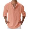 Luadnysin Camicia Lino Uomo Camicie Vestiti Lunghi Estivi Di Estiva Personalizzata Completo Maglietta Abbigliamento Estivo Coreana Manica Lunga Maniche Corte Estive Magliette Camice Sportiva,Red,L,Rosso