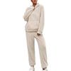 Generico Tute Da Casa Donna Invernali Pile Calda Leggera Tuta In Peluche Curvy Casual Maglione Con Cappuccio E Pantaloni Set Coordinati Completo 2 Pezzi Morbida Complete In Ciniglia Pigiami Tute Calde Per Casa