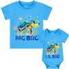 Funnycokid Fratello Maggiore Fratello Minore Completi per Abbinare Set di Camicie per Bambini Piccoli Regali per Neonati Abbigliamento, Tartaruga marina blu, Kid(4T)/Baby(0-3 M)