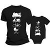 Overthetee Coppia T-Shirt e Body papà e Neonato - papà Motociclista & Figlio Motociclista - Magliette Abbinate Uomo e Bimbo - Idea Regalo Festa del papà