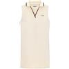 GUESS Abito Polo Jasmine Senza Maniche, Crema con Dettagli Bordeaux, Taglia S, Stile Sportivo Casual