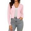 Irevial Cardigan Corto Donna Lavorato a Maglia Maniche Lunghe | Chiusura con bottoni, lavorazione traforata, tessuto leggero, taglio casual, stile elegante, per primavera estate e autunno