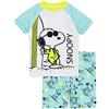 PEANUTS Snoopy Costume da Bagno per Ragazzi | Bambini 2 Pezzi T-Shirt Pantaloncini Animati Beagle Woodstock Cane Blu Tutto in Un Costume da Bagno Merchandise