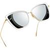 Joopin Occhiali da Sole Occhi di Gatto Donna Grandi Protezione UV400 Retro Vintage Specchiati Quadrati Farfalla Punta Cat Eye Occhiali Donna da Sole (Specchio Argento)