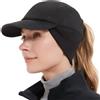 GADIEMKENSD Women's Winter Reflective Fleece Ponytail Hat with Drop Down Ear Warmer for Outdoor Activity cap