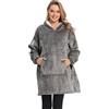 Cozyan Felpe con Cappuccio Donna Oversize Pullover Blanket Hoodie Super Confortevole Felpa Coperta con Tasca Sweatshirt Cappotto Felpa con Cappuccio da Donna per Autunno e Inverno (grigio)