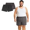 Bigdale 2 Boxer Uomo a Quadri | Mutande Uomo Taglie Forti 3XL-10XL | Boxer Uomo Cotone 100% | Mutande Uomo Boxer Extra Large Facile da Pulire, da Stirare, Traspirante | Black Checked, 3XL