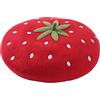 Zasy Fatto a Mano Feltro di Lana Berretto Donne Cartone Animato Cappello Inverno Berretto (Strawberry)
