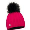 ELIMELI® - Berretto invernale da donna in cashmere, in lana, con pompon, in pelliccia sintetica, lavorato a maglia, prodotto in UE, amaranto, Taglia unica