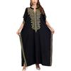 YouKD Wemen Boho lungo caftano abito maxi cardigan taglia unica loungewear bikini copricostume, O nero., Taglia unica