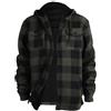 Duohropke Holzfäller - Camicia termica da uomo imbottita con cappuccio a quadretti in pile teddy flanella a maniche lunghe con cerniera camicia a quadretti camicia con cappuccio giacca-camicia camicia da