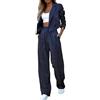 Richymfa Tailleur Pantalone da Donna Curvy Eleganti da Cerimonia Completo da Donna con Risvolto Ufficio Completa Maniche Lunghe Giacche da Abito Blazer Elegante per La Primavera e L'Estate